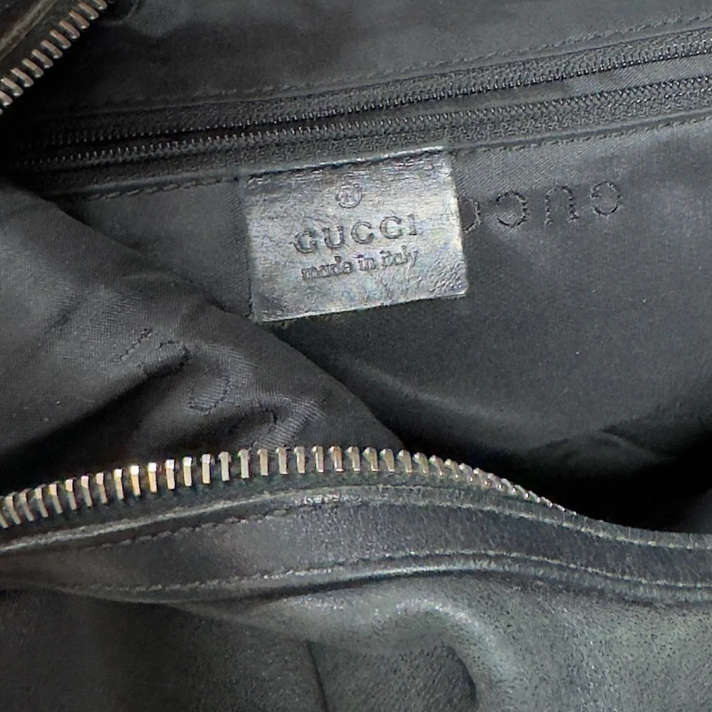 GUCCI 1997 TOM FORD ERA Smooth Black Calfskin‎ Leather Hobo 3814 w/ GG DustBag - Picture 9 of 13